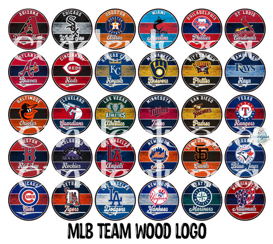 3.75 inch Round: MLB Team Wood Logo for Cardstock Silicone Mold, for Aroma Bead Molds, Premium Cardstock Images