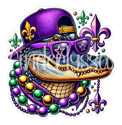 Mardi Gras Gator Cardstock Silicone Mold, Aroma Bead Molds, Premium Cardstock