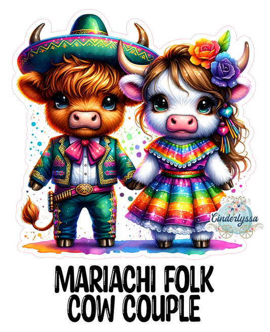 Mariachi Folk Cow Couple Cardstock Silicone Mold, Aroma Bead Molds, Premium Cardstock Images