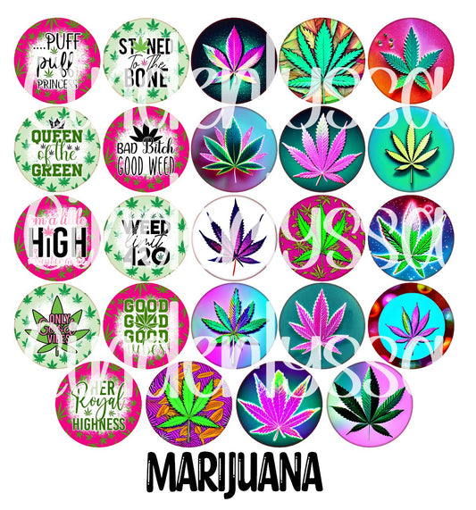 3.5 inch Round: Marijuana for Cardstock Silicone Mold, NO MOLD INCLUDED for Aroma Bead Molds, Premium Cardstock Images