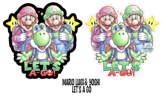 Mario Luigi Yoshi: Let's A Go Cardstock Silicone Mold, Aroma Bead Molds, Premium Cardstock, Silicone Cardstock Freshies