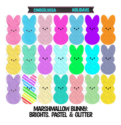 Marshmallow Bunny: Bright & Pastel Mix Set Cardstock Silicone Mold, Aroma Bead Molds, Premium Cardstock Images