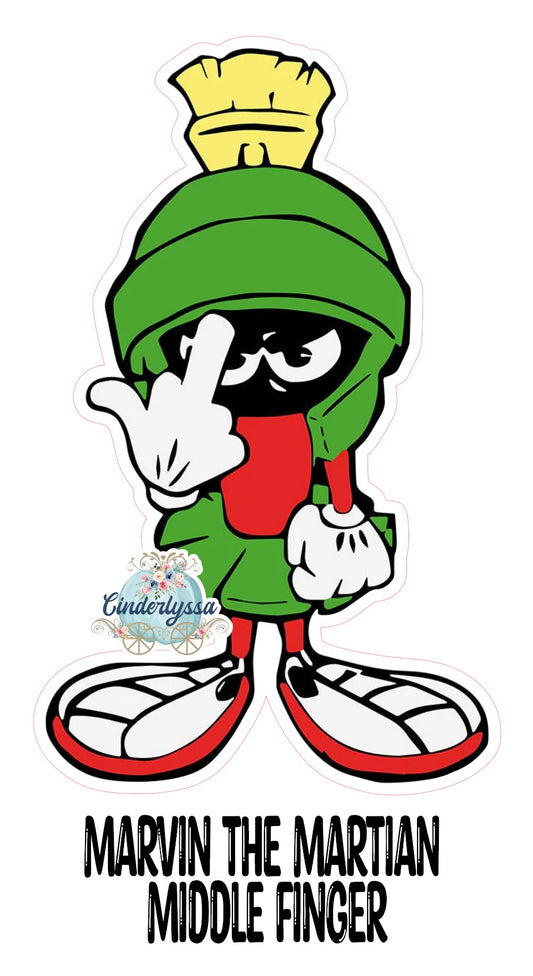 Marvin The Martian Middle Finger Cardstock Silicone Mold, Aroma Bead Molds, Car Freshies, Premium Cardstock Images