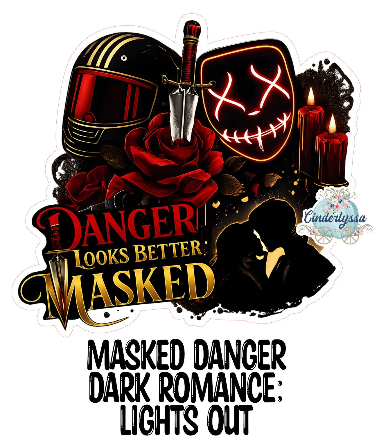 Masked Danger Dark Romance Lights Out Cardstock Silicone Mold, Aroma Bead Molds, Premium Cardstock Images