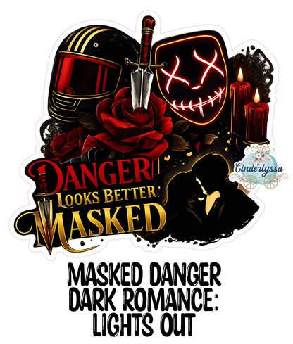 Masked Danger Dark Romance Lights Out Cardstock Silicone Mold, Aroma Bead Molds, Premium Cardstock Images