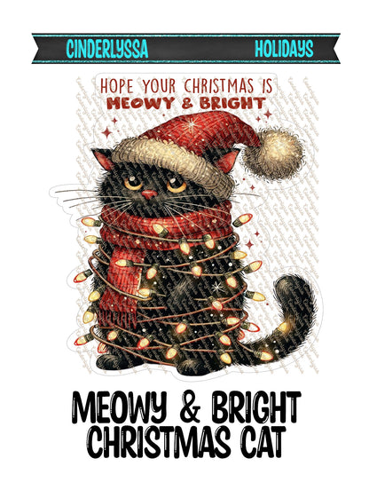 Meowy & Bright Christmas Cat Cardstock Silicone Mold, Aroma Bead Molds, Premium Cardstock Images, Car Freshie Mold