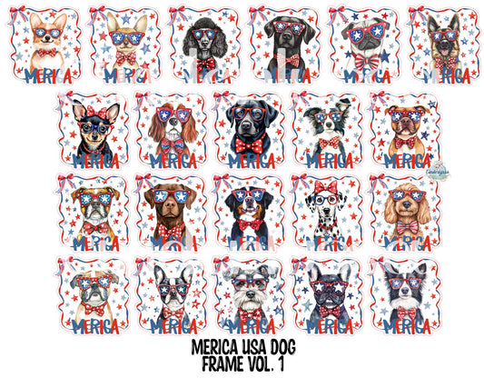 Merica USA Dog Frame Vol. 1 Cardstock Silicone Mold, Aroma Bead Molds, Premium Cardstock Images