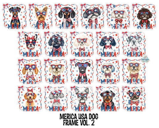 Merica USA Dog Frame Vol. 2 Cardstock Silicone Mold, Aroma Bead Molds, Premium Cardstock Images