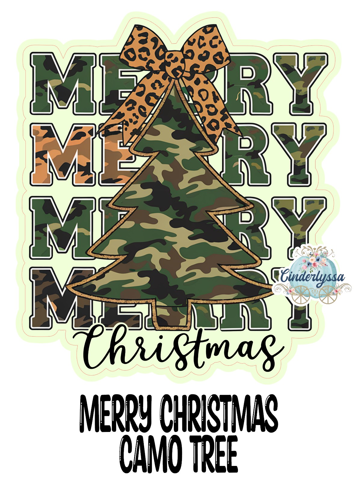 Merry Christmas Camo Tree for Cardstock Silicone Mold, Aroma Bead Molds, Premium Cardstock Images
