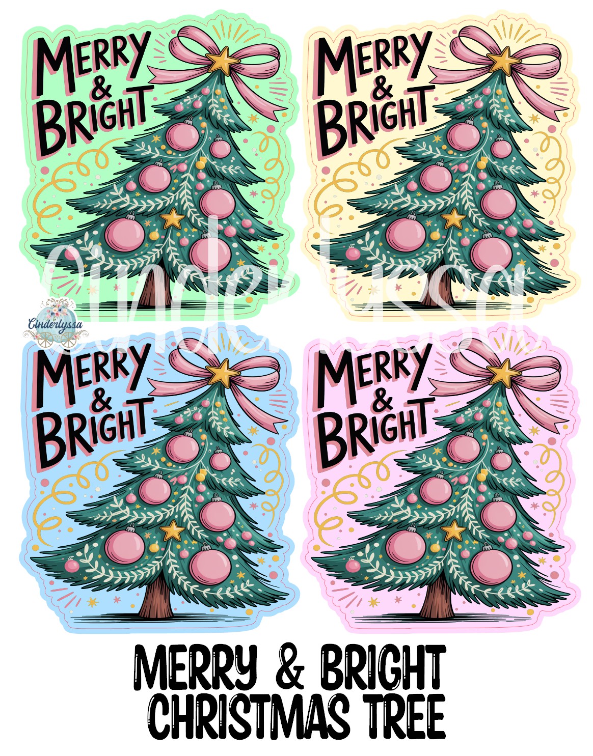 Merry & Bright Christmas Tree for Cardstock Silicone Mold, Aroma Bead Molds, Premium Cardstock Images