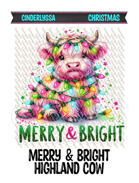 Merry & Bright Highland Cow - Christmas Lights Cardstock Silicone Mold, Aroma Bead Molds