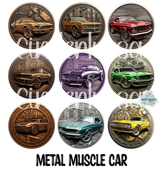 2.5 inch Round Metal Muscle Car Cardstock Only for freshies: Cardstock Silicone Mold, Car Freshener, Premium Cardstock Images-NO MOLD