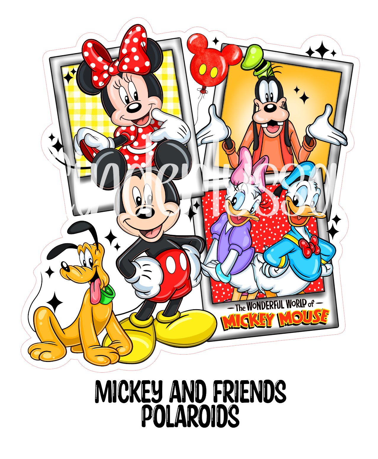 Mickey and Friends Polaroids Cardstock Silicone Mold, Aroma Bead Molds, Premium Cardstock Images