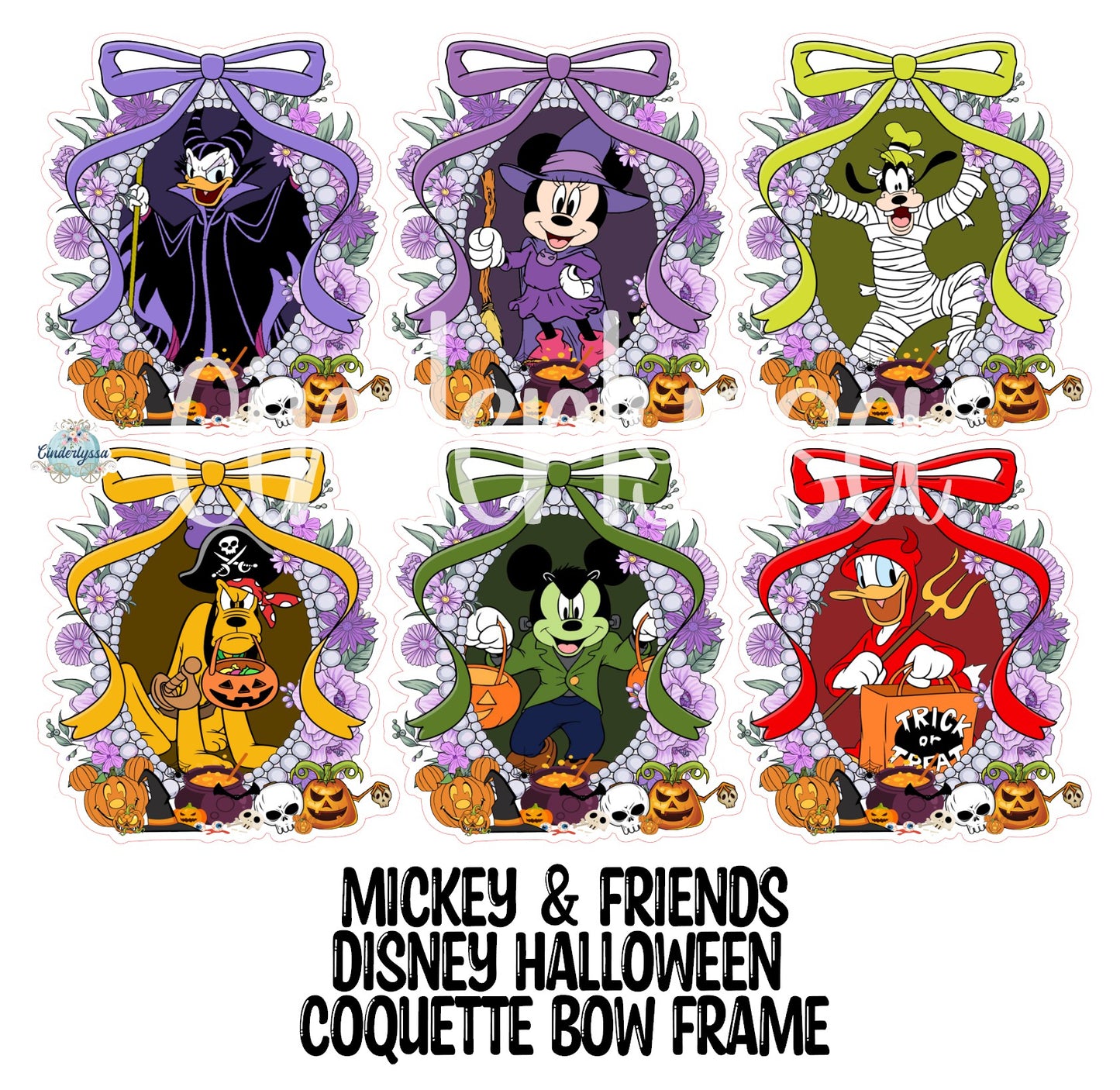 Disney Halloween Coquette Bow Frame Cardstock Silicone Mold, Aroma Bead, Car Fresh Mold, Premium Cardstock Images