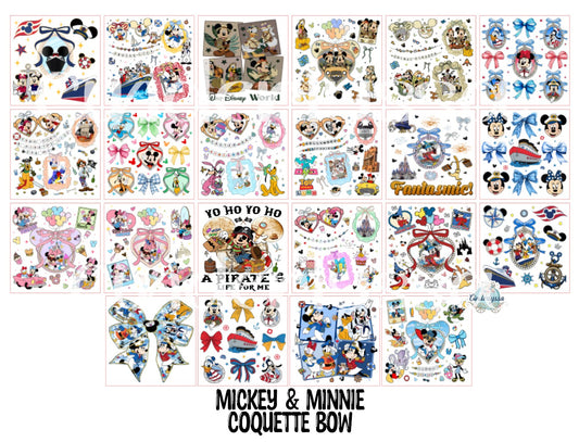 2 inch Square Mickey & Minnie Coquette Bow Cardstock Only for freshies - NO MOLD: Aroma Bead Molds, Premium Cardstock Images