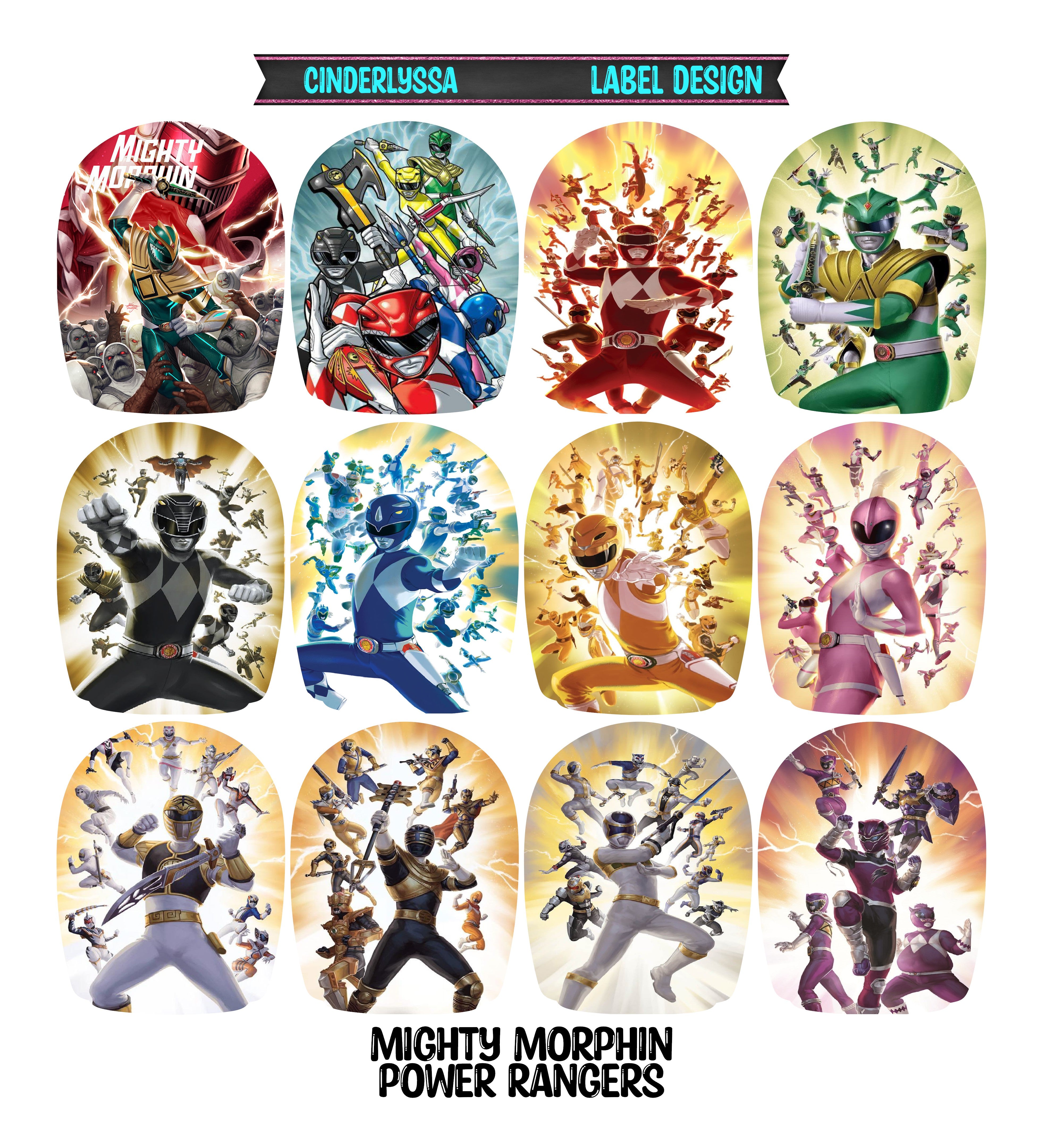 Label Design: Mighty Morphin Power Rangers Cardstock Silicone Mold, Ar ...