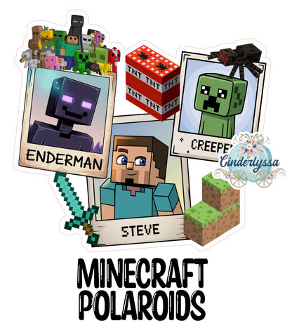 Minecraft Polaroids Cardstock Silicone Mold, Aroma Bead Molds, Premium Cardstock Images