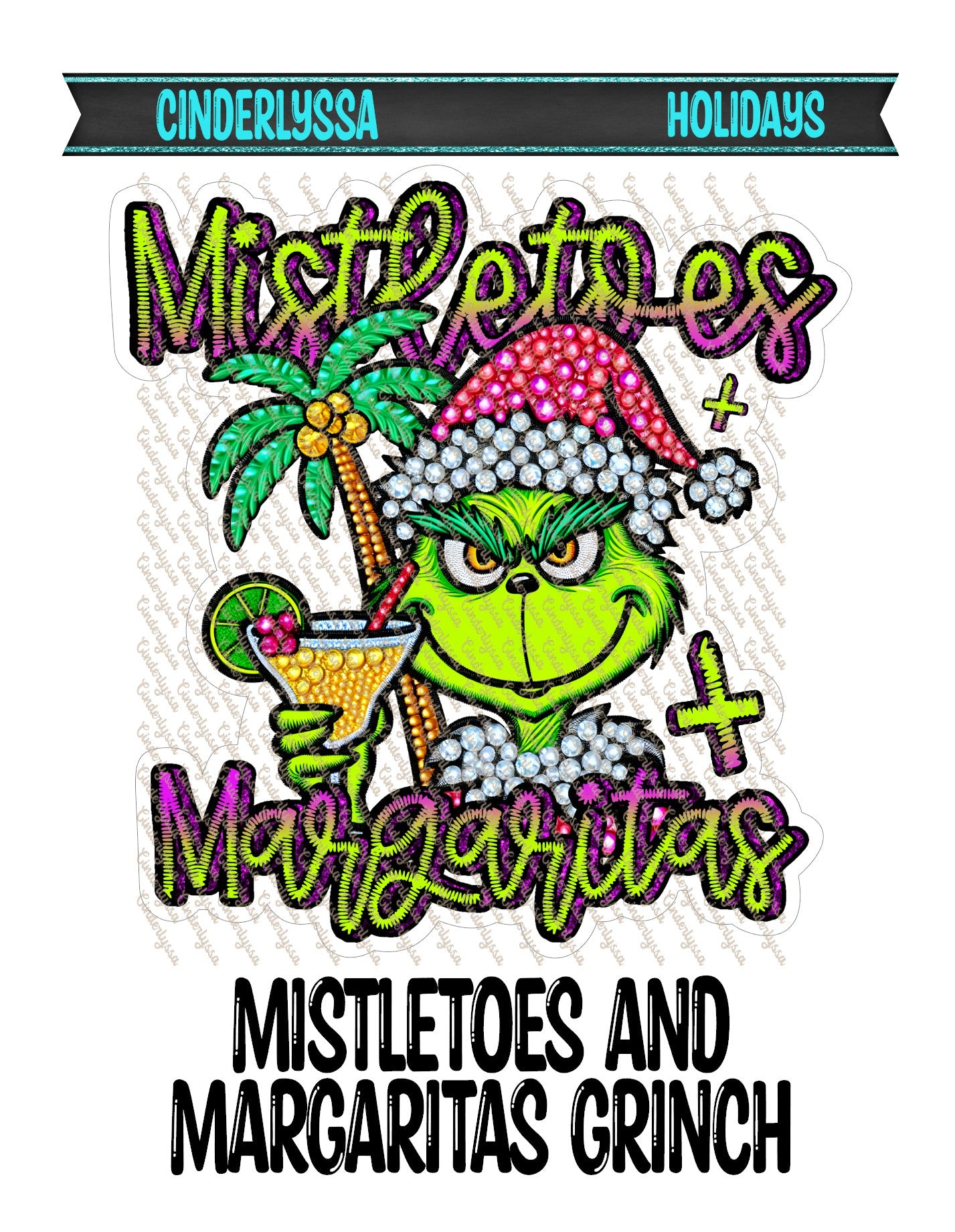 Mistletoes and Margaritas Grinch Cardstock Silicone Mold, Aroma Bead Molds, Car Freshies, Premium Cardstock Images