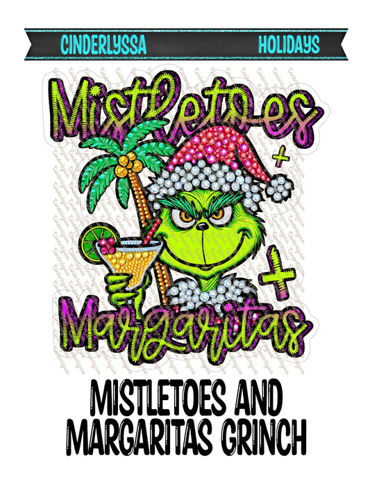 Mistletoes and Margaritas Grinch Cardstock Silicone Mold, Aroma Bead Molds, Car Freshies, Premium Cardstock Images