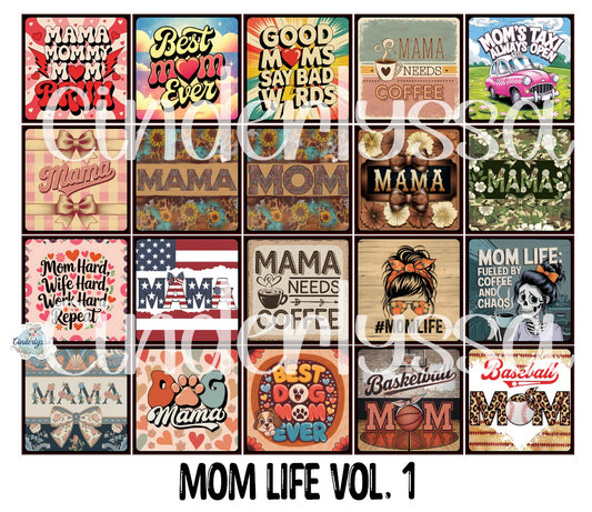 3 inch Square Mom Life Vol. 1 Cardstock Only for freshies - NO MOLD: Cardstock Silicone Mold, Premium Cardstock Image
