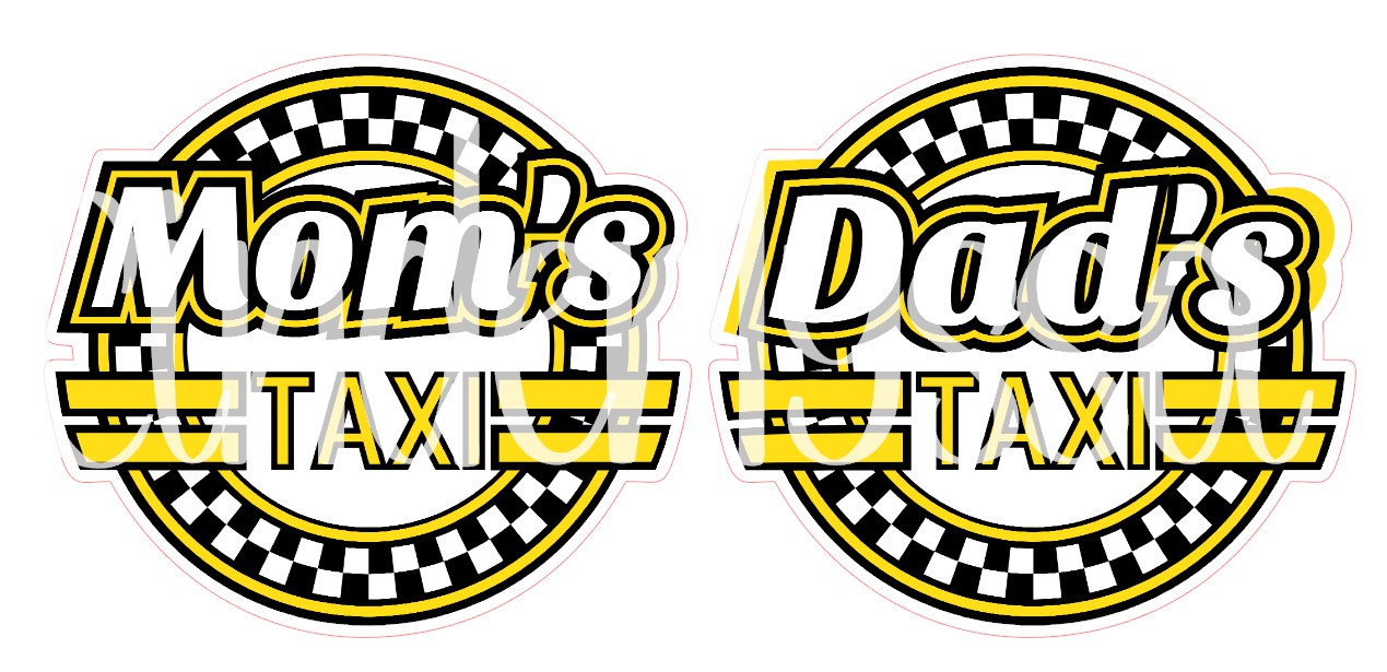 Mom's or Dad's Taxi Sign Cardstock Silicone Mold, Aroma Bead Molds, Premium Cardstock Images