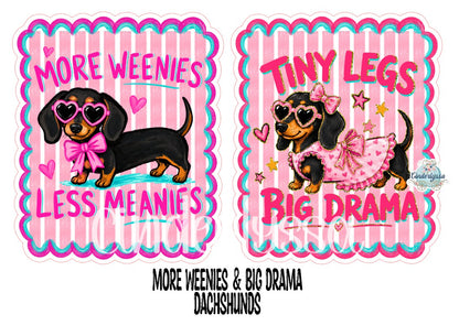 More Weenies & Big Drama Dachshunds Cardstock Silicone Mold, Aroma Bead Molds, Premium Cardstock Images