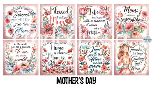 2.5 inch Square Mother's Day Cardstock Only for freshies - NO MOLD: Cardstock Silicone Mold, for Aroma Bead Molds, Premium Cardstock Images