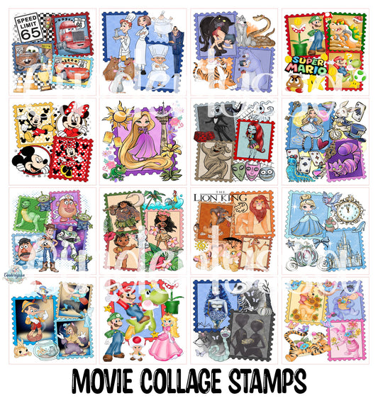3 inch Square Movie Collage Stamps Cardstock Only for freshies - NO MOLD: Cardstock Silicone Mold, Premium Cardstock Image