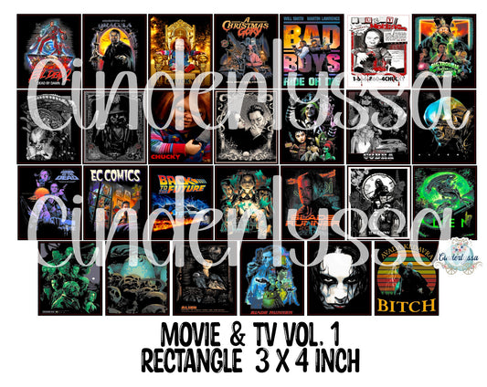 3x4 inch Rectangle: Movie & TV Stuff Vol. 1 Cardstock/Picture With .25 inch Curved Edge Cardstock Silicone Mold, Aroma Bead Molds
