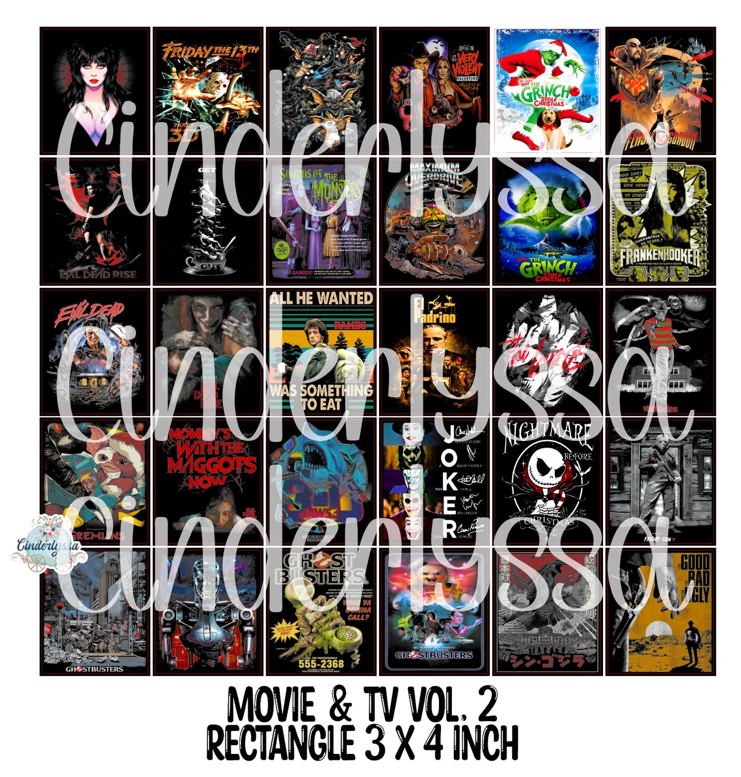 3x4 inch Rectangle: Movie & TV Stuff Vol. 2 Cardstock/Picture With .25 inch Curved Edge Cardstock Silicone Mold, Aroma Bead Molds