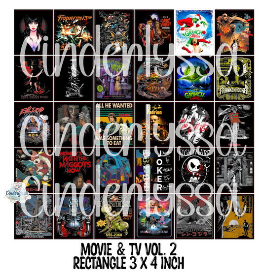 3x4 inch Rectangle: Movie & TV Stuff Vol. 2 Cardstock/Picture With .25 inch Curved Edge Cardstock Silicone Mold, Aroma Bead Molds