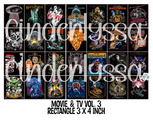3x4 inch Rectangle: Movie & TV Stuff Vol. 3 Cardstock/Picture With .25 inch Curved Edge Cardstock Silicone Mold, Aroma Bead Molds