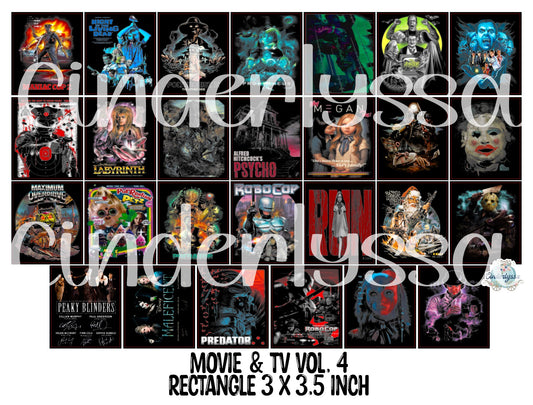 3x3.5 inch Rectangle: Movie & TV Stuff Vol. 4 Cardstock/Picture With .25 inch Curved Edge Cardstock Silicone Mold, Aroma Bead Molds, Premium Cardstock Images