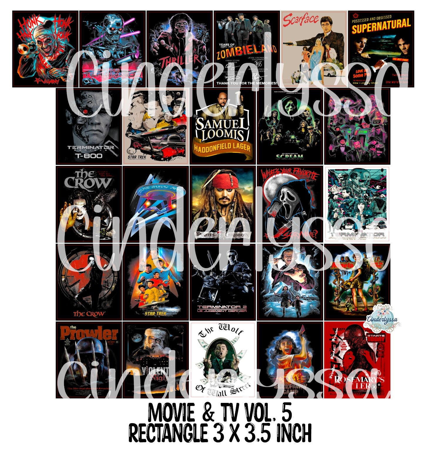 3x3.5 inch Rectangle: Movie & TV Stuff Vol. 5 Cardstock/Picture With .25 inch Curved Edge Cardstock Silicone Mold, Aroma Bead Molds, Premium Cardstock Images