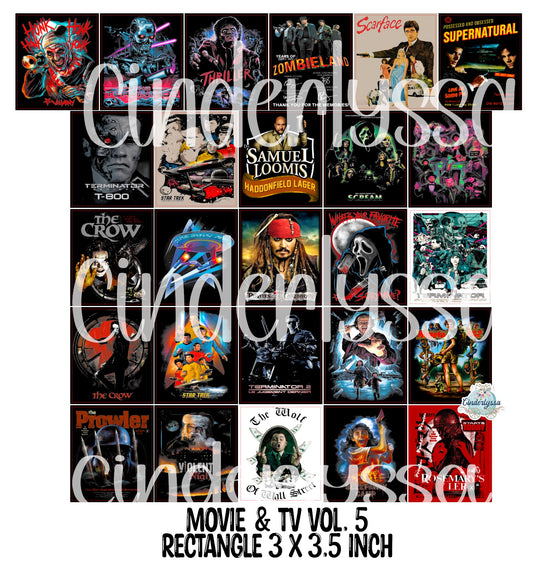 3x3.5 inch Rectangle: Movie & TV Stuff Vol. 5 Cardstock/Picture With .25 inch Curved Edge Cardstock Silicone Mold, Aroma Bead Molds, Premium Cardstock Images