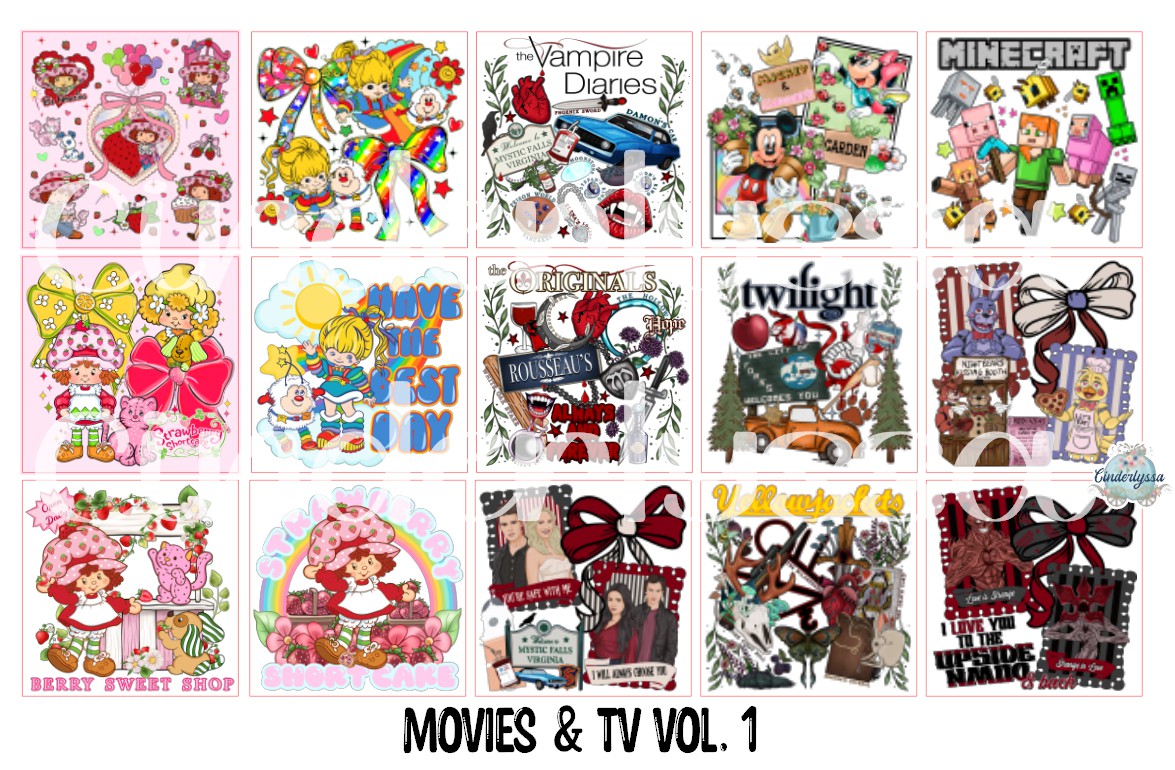 2 inch Square Movies & TV Vol. 1 Cardstock Only for freshies - NO MOLD: Aroma Bead Molds, Premium Cardstock Image