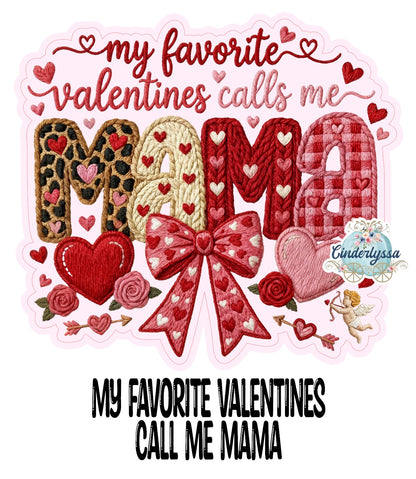 My Favorite Valentines Call Me Mama Cardstock Silicone Mold, Aroma Bead Molds, Premium Cardstock Images