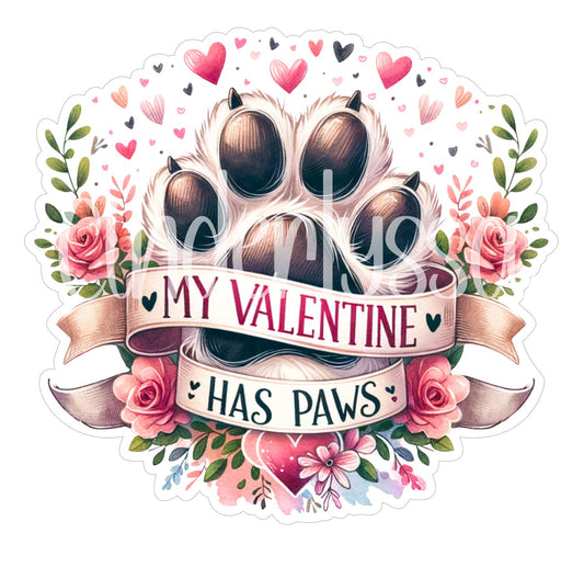 My Valentine Has Paws Cardstock Silicone Mold, Aroma Bead Molds, Premium Cardstock Images