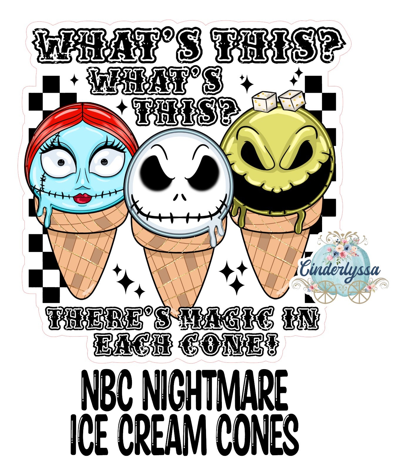 NBC Nightmare Ice Cream Cones Cardstock Silicone Mold, Aroma Bead Molds, Premium Cardstock