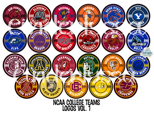 3.75 inch Round: NCAA College Teams Logo Vol. 1 for Cardstock Silicone Mold, for Aroma Bead Molds, Premium Cardstock Images
