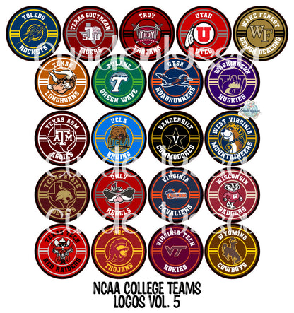 3.75 inch Round: NCAA College Teams Logo Vol. 5 for Cardstock Silicone Mold, for Aroma Bead Molds, Premium Cardstock Images