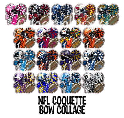 NFL Coquette Bow Collage Cardstock Silicone Mold, Aroma Bead Molds, Car Freshies, Premium Cardstock Images