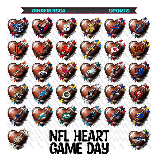 NFL Heart: Game Day Cardstock Silicone Mold, Aroma Bead Molds, Car Freshies