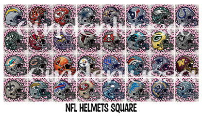 3 inch Square: NFL Helmets Theme Cardstock/Picture With Curved Edge Cardstock Silicone Mold, Aroma Bead Molds