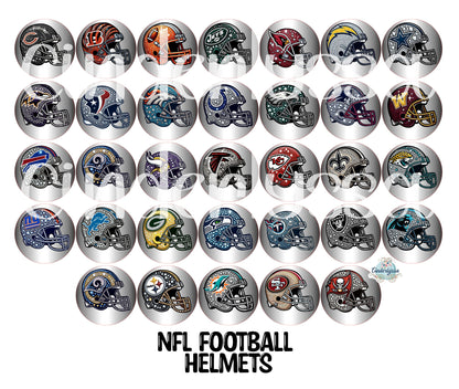3 inch Round: NFL Football Helmets Cardstock Only for freshies: for Aroma Bead Molds, Premium Cardstock Images