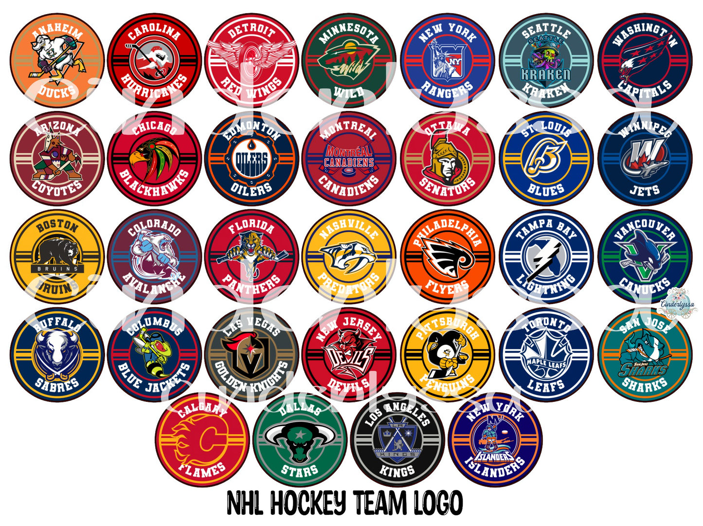 2.5 inch Round NHL Hockey Team Logo Cardstock Only for freshies: Cardstock Silicone Mold,  Car Freshener, Premium Cardstock Images-NO MOLD