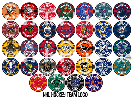 3.75 inch Round: NHL Hockey Team Logo for Cardstock Silicone Mold, for Aroma Bead Molds, Premium Cardstock Images