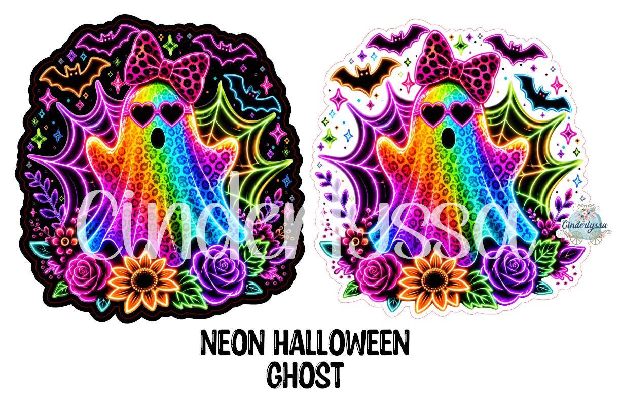 Neon Halloween Ghost Cardstock Silicone Mold, Aroma Bead Molds, Car Freshies, Premium Cardstock Images