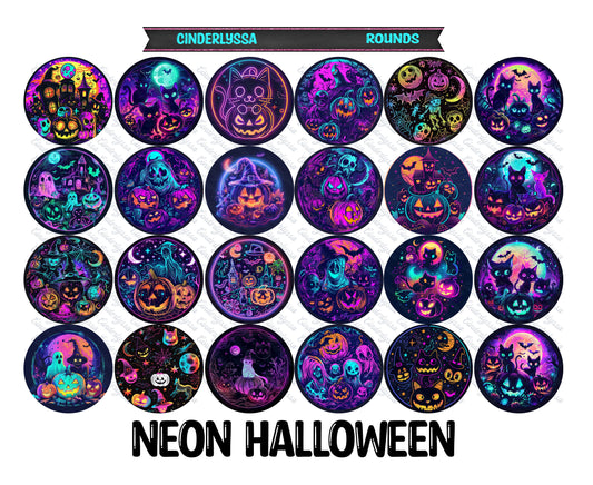 3 inch Round Neon Halloween Cardstock Only for car freshies - NO MOLD for Aroma Bead Molds, Premium Cardstock Images
