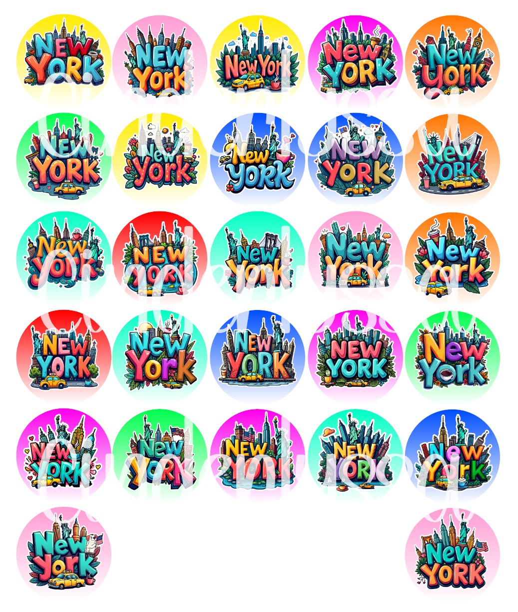 3 inch Round New York Cardstock Only for freshies: Aroma Bead Molds, Premium Cardstock Images